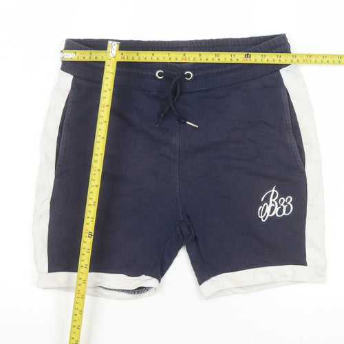 Bee Inspired Men's Blue Sweat Shorts Size S Casual Logo Embroidered