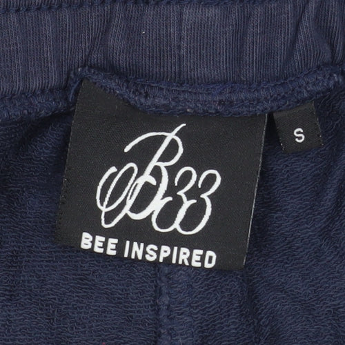 Bee Inspired Men's Blue Sweat Shorts Size S Casual Logo Embroidered