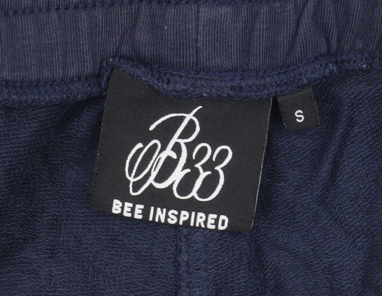Bee Inspired Men's Blue Sweat Shorts Size S Casual Logo Embroidered