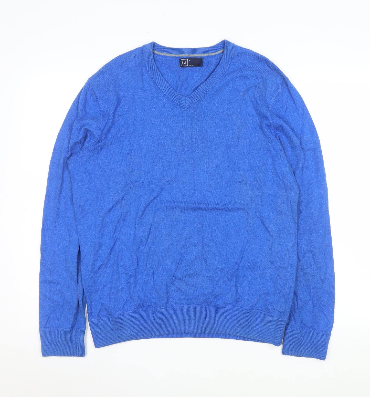 GAP Men’s Blue Cotton V-Neck Pullover Knit Sweatshirt Size M