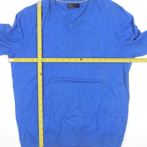 GAP Men’s Blue Cotton V-Neck Pullover Knit Sweatshirt Size M