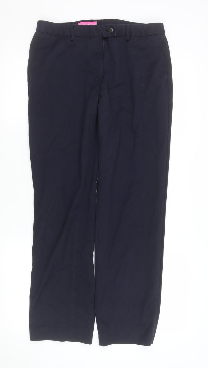 Brook Taverner Men's Blue Regular Fit Dress Trousers 12L