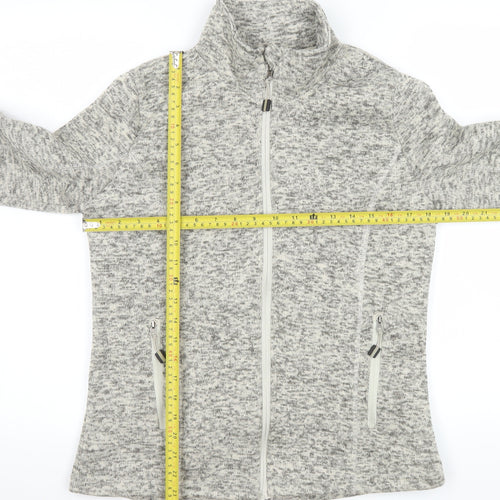 Crane Women’s Grey Full Zip Fleece Jacket Size 12 Lined Lightweight