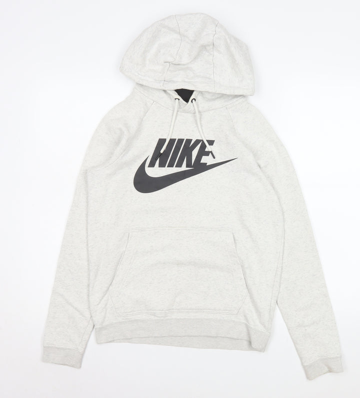 Nike Women’s Grey XS Pullover Hoodie with Logo Print