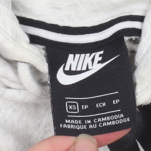 Nike Women’s Grey XS Pullover Hoodie with Logo Print