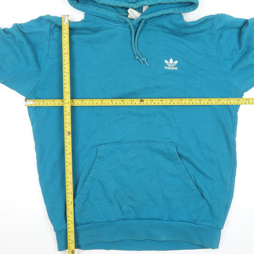 Adidas Men Blue Pullover Hoodie Medium Regular Fit Sportswear