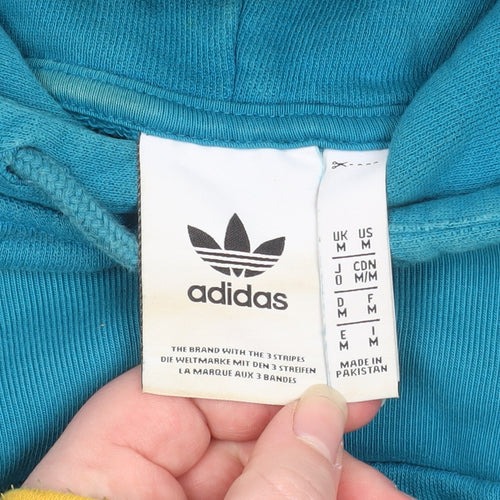 Adidas Men Blue Pullover Hoodie Medium Regular Fit Sportswear