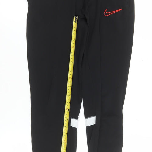 Nike Men’s Black Dri-Fit Track Pants M Slim Tapered Athletic Trousers