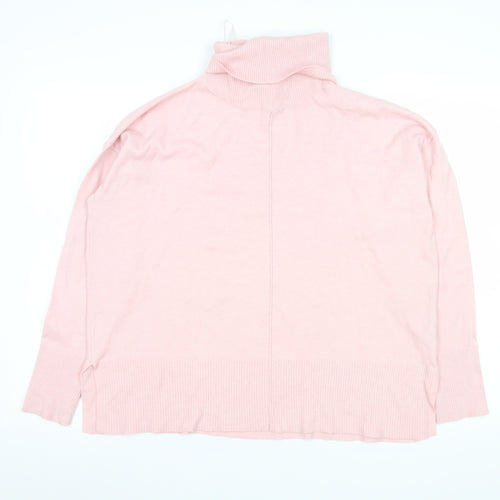 Dunnes Stores Womens Pink Roll Neck Pullover Jumper Medium
