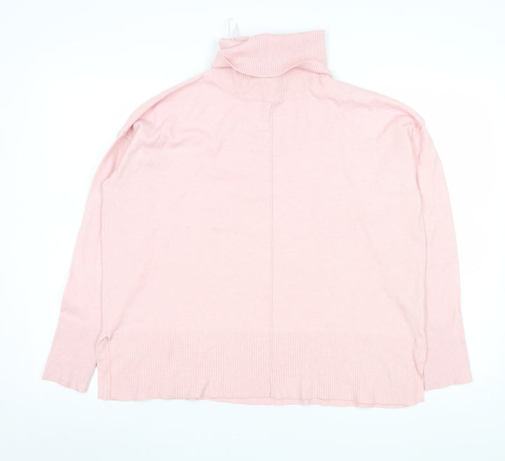 Dunnes Stores Womens Pink Roll Neck Pullover Jumper Medium