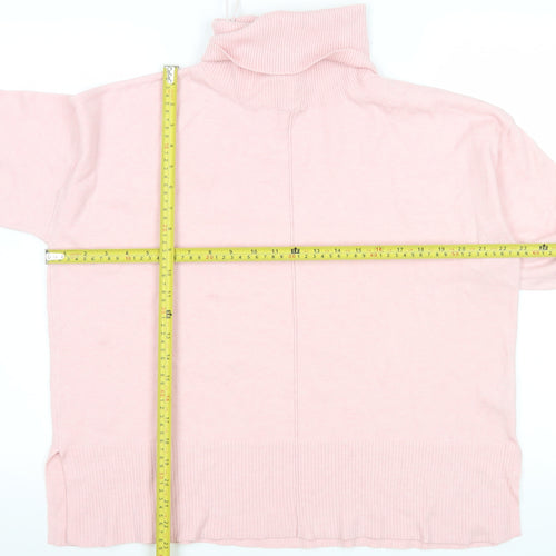 Dunnes Stores Womens Pink Roll Neck Pullover Jumper Medium