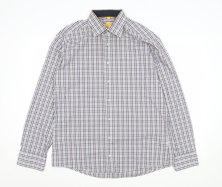 Redmond Men's Multicoloured Check Long Sleeve Non-Iron Cotton Shirt L