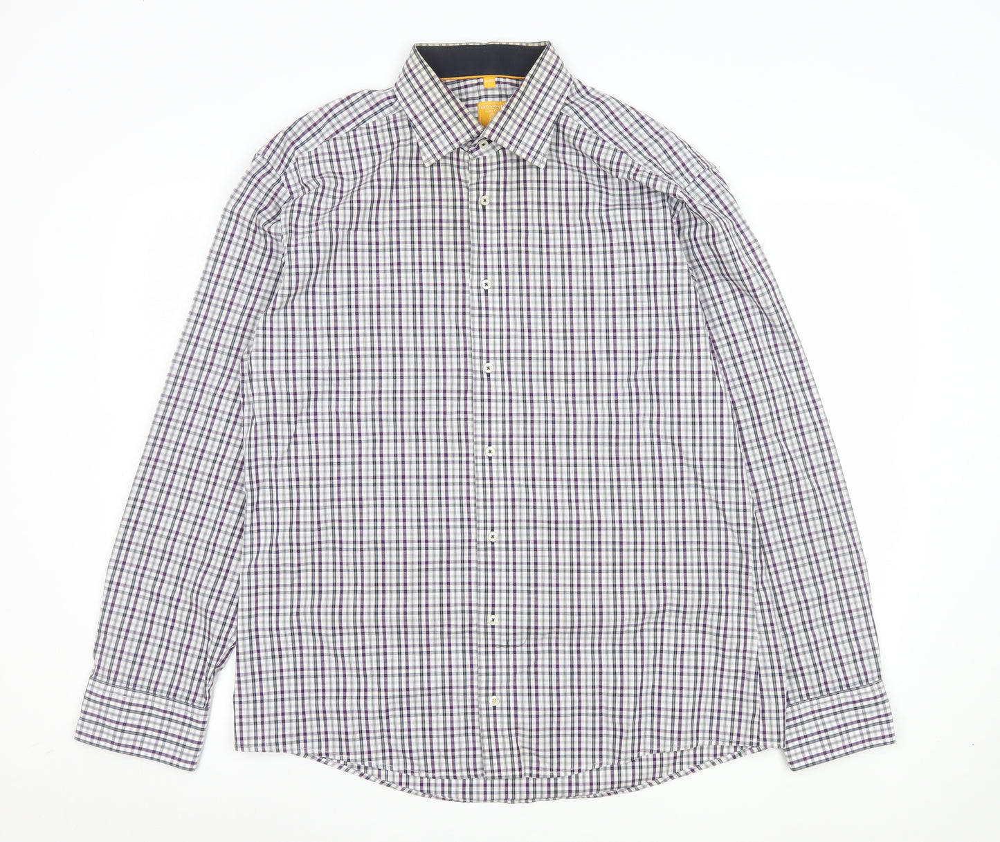 Redmond Men's Multicoloured Check Long Sleeve Non-Iron Cotton Shirt L