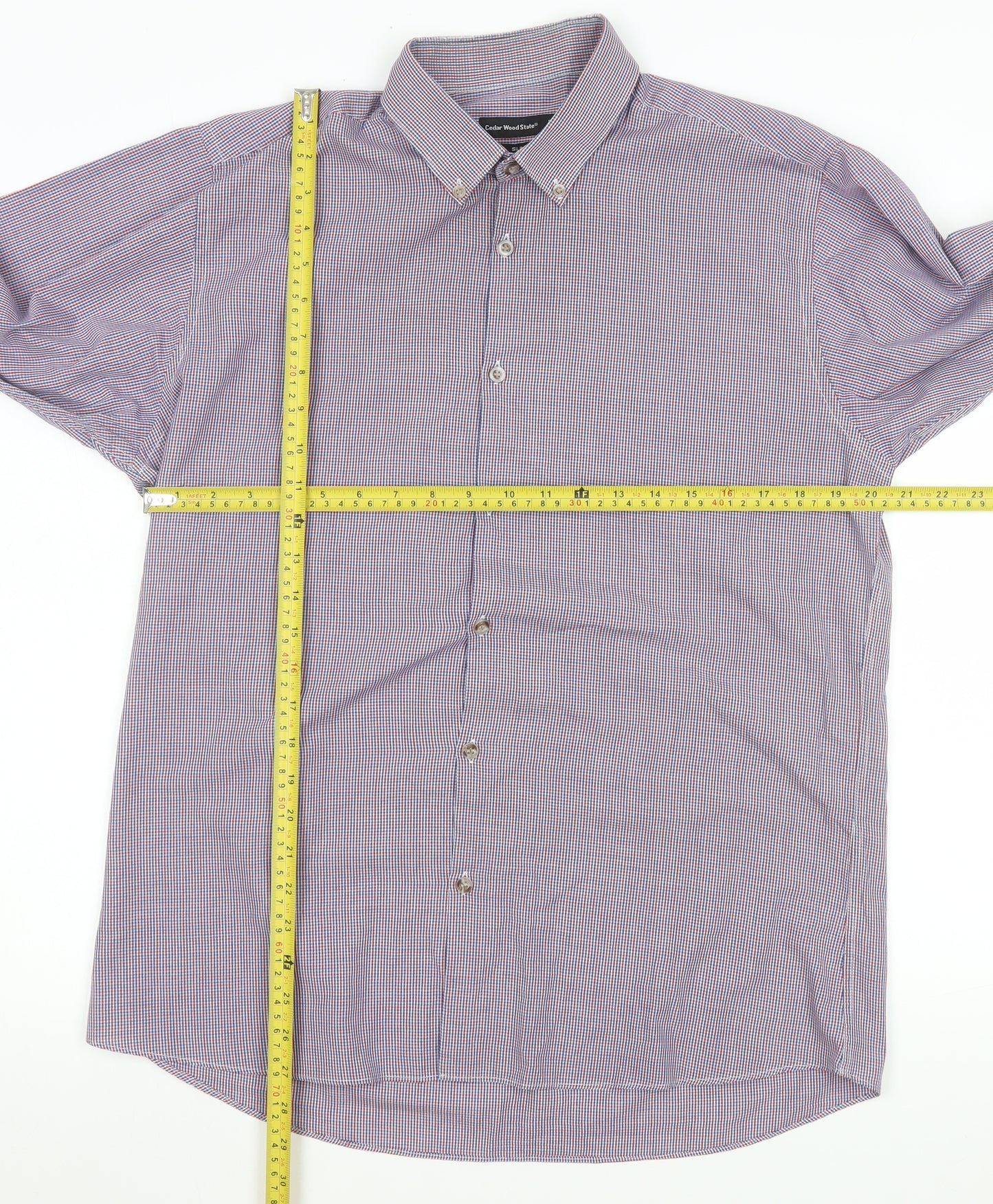 Cedar Wood State Men's Multicoloured 16.5 Slim Fit Check Formal Shirt