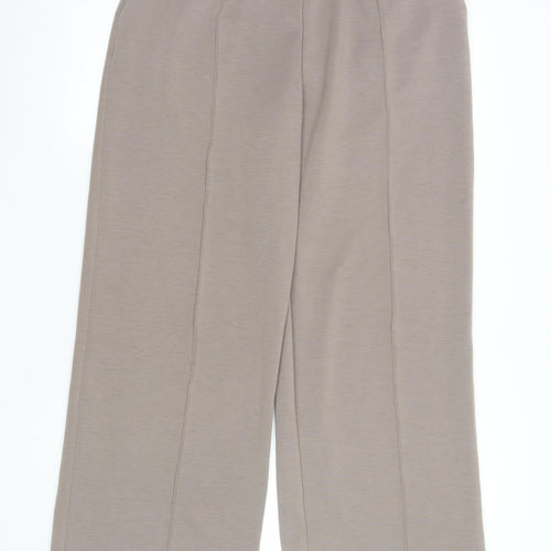 Dunnes Stores Womens Beige Cropped Wide-Leg Trousers Size M