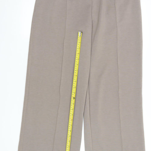 Dunnes Stores Womens Beige Cropped Wide-Leg Trousers Size M