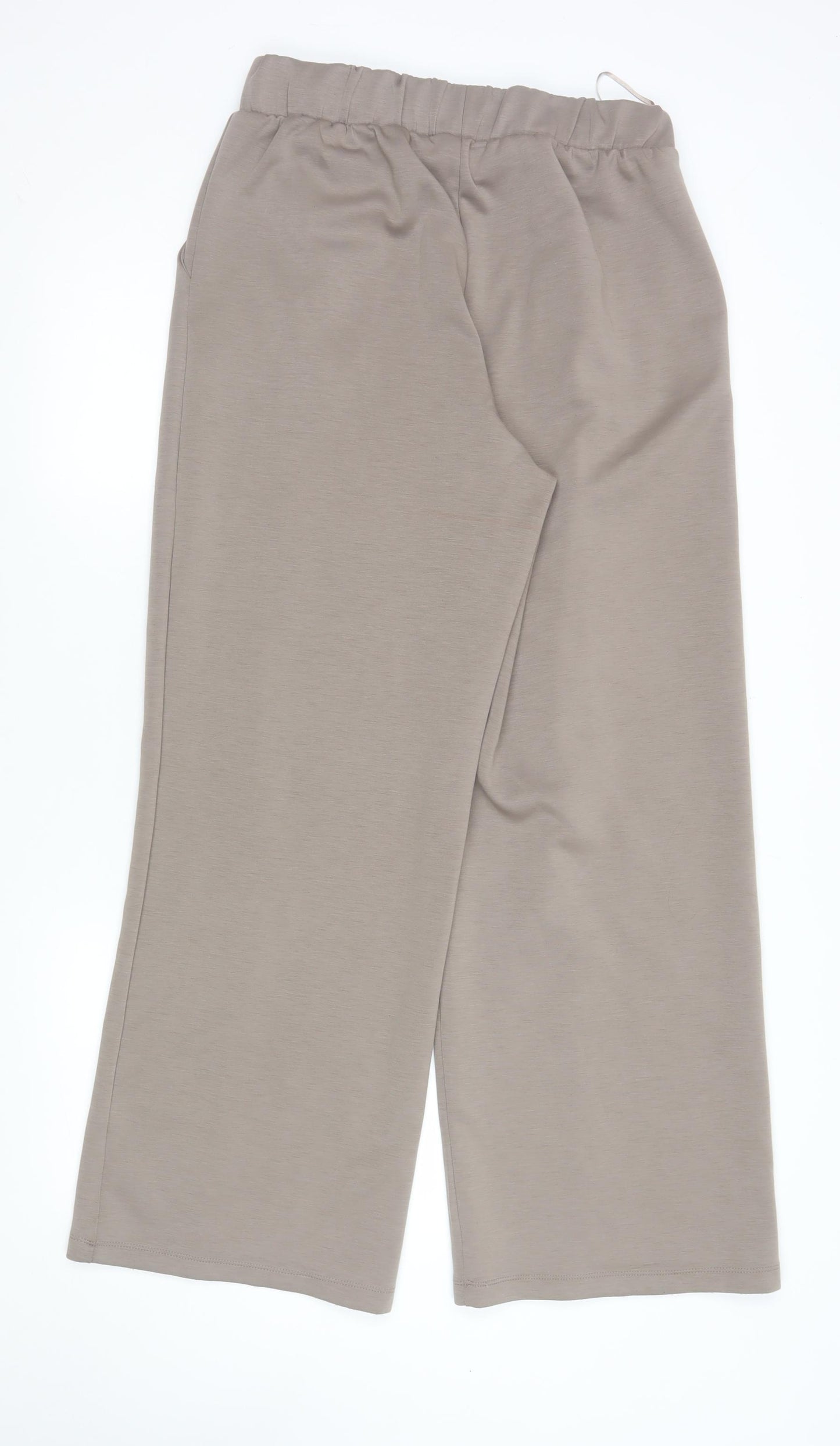 Dunnes Stores Womens Beige Cropped Wide-Leg Trousers Size M