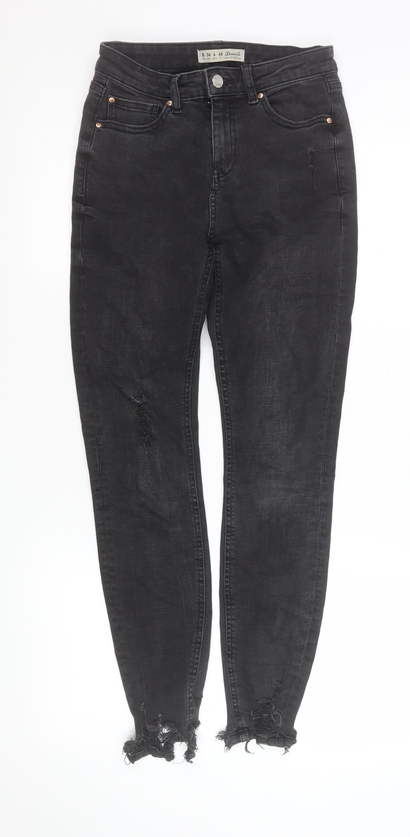 Denim Co. Women's Black Size 8 Skinny Distressed Jeans