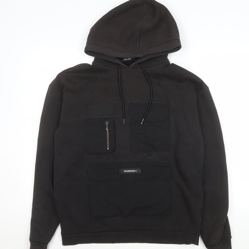 Black Squad Men's Black Pullover Hoodie Relaxed Fit M Streetwear