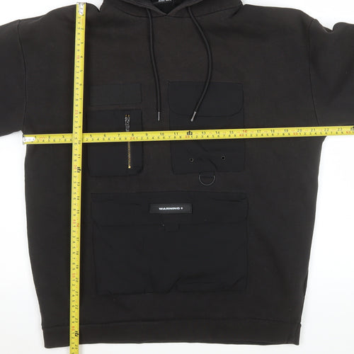 Black Squad Men's Black Pullover Hoodie Relaxed Fit M Streetwear