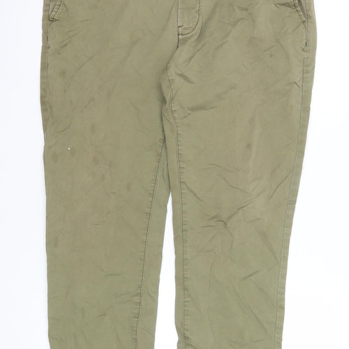 Mutual Weave Men's Green Slim Taper Chino Trousers 36x30