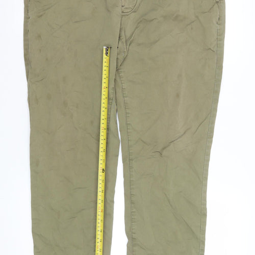 Mutual Weave Men's Green Slim Taper Chino Trousers 36x30