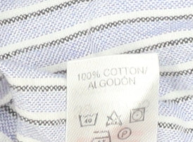 Dunnes Stores Men's Blue Striped Cotton Long Sleeve Dress Shirt Size L