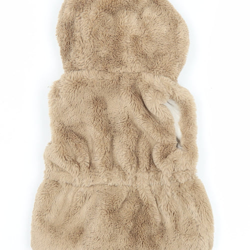 Primark Unisex Baby Beige Hooded Faux Fur Gilet 18-24 Months