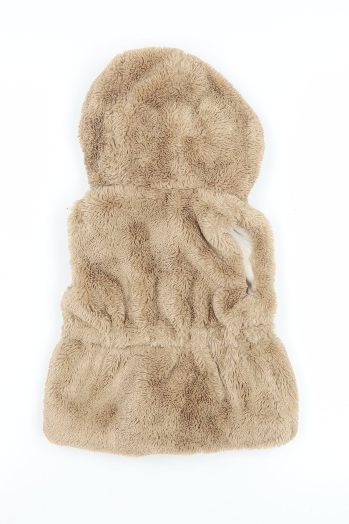Primark Unisex Baby Beige Hooded Faux Fur Gilet 18-24 Months