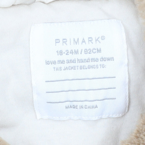 Primark Unisex Baby Beige Hooded Faux Fur Gilet 18-24 Months