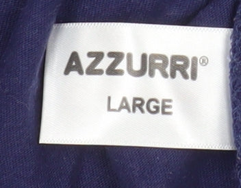 Azzurri Blue 100% Cotton Basic Crew Neck T-Shirt L Unisex