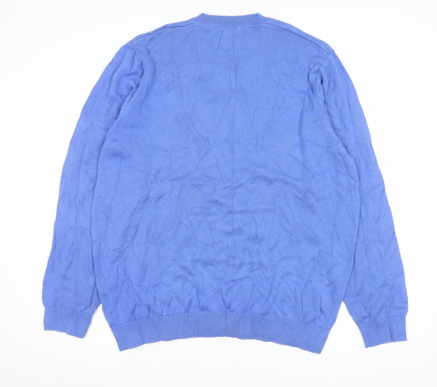 Marks and Spencer Men's Blue V-Neck Regular Fit XL Knit Sweatshirt