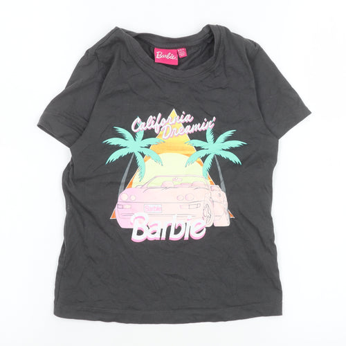Barbie Girls Black Graphic T-Shirt 8-9 Years California Dreamin’ Cotton