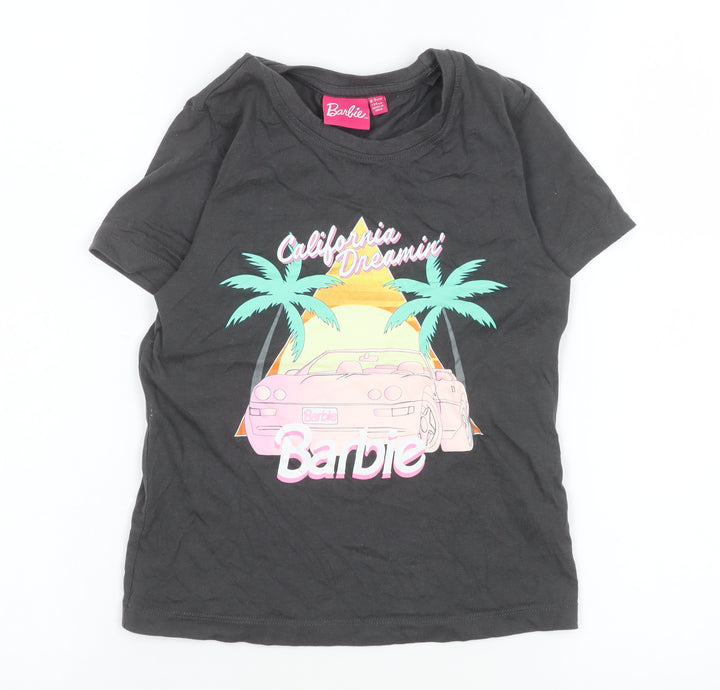 Barbie Girls Black Graphic T-Shirt 8-9 Years California Dreamin’ Cotton