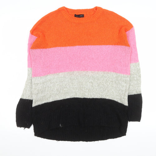 New Look Womens Multicoloured Striped Knit Jumper Size S
