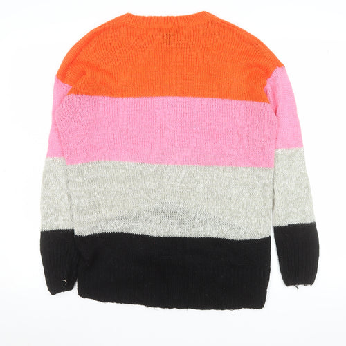 New Look Womens Multicoloured Striped Knit Jumper Size S