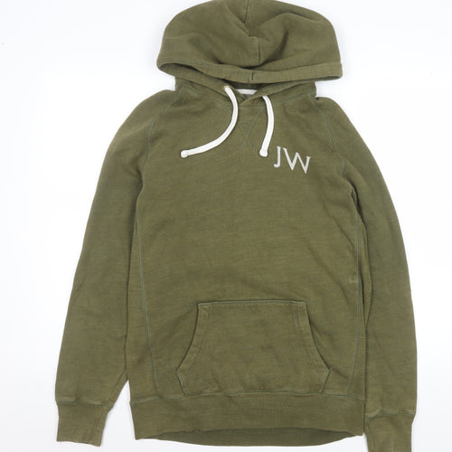 Jack Wills Men's Green Pullover Hoodie S Logo Print Fleece Sweatshirt
