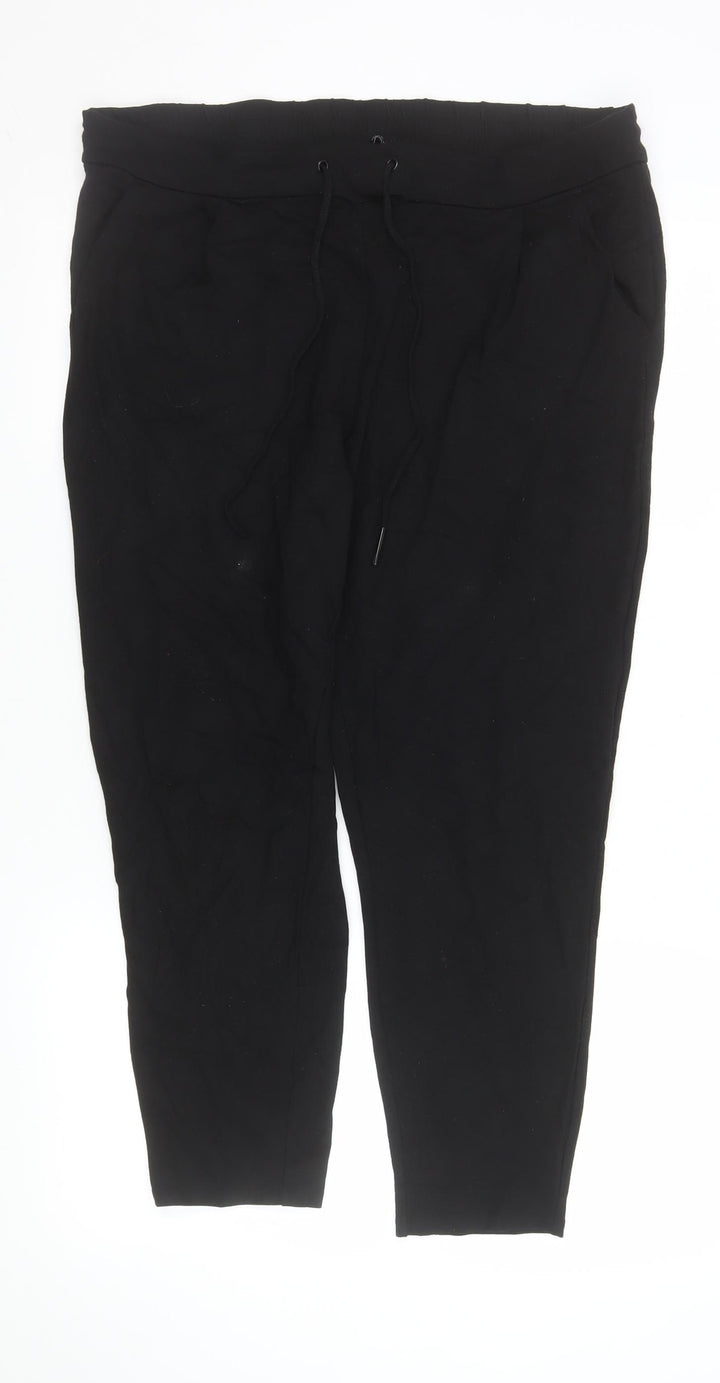 Vero Moda Women's Black Jogger Trousers Size XL Viscose Elastic Waist