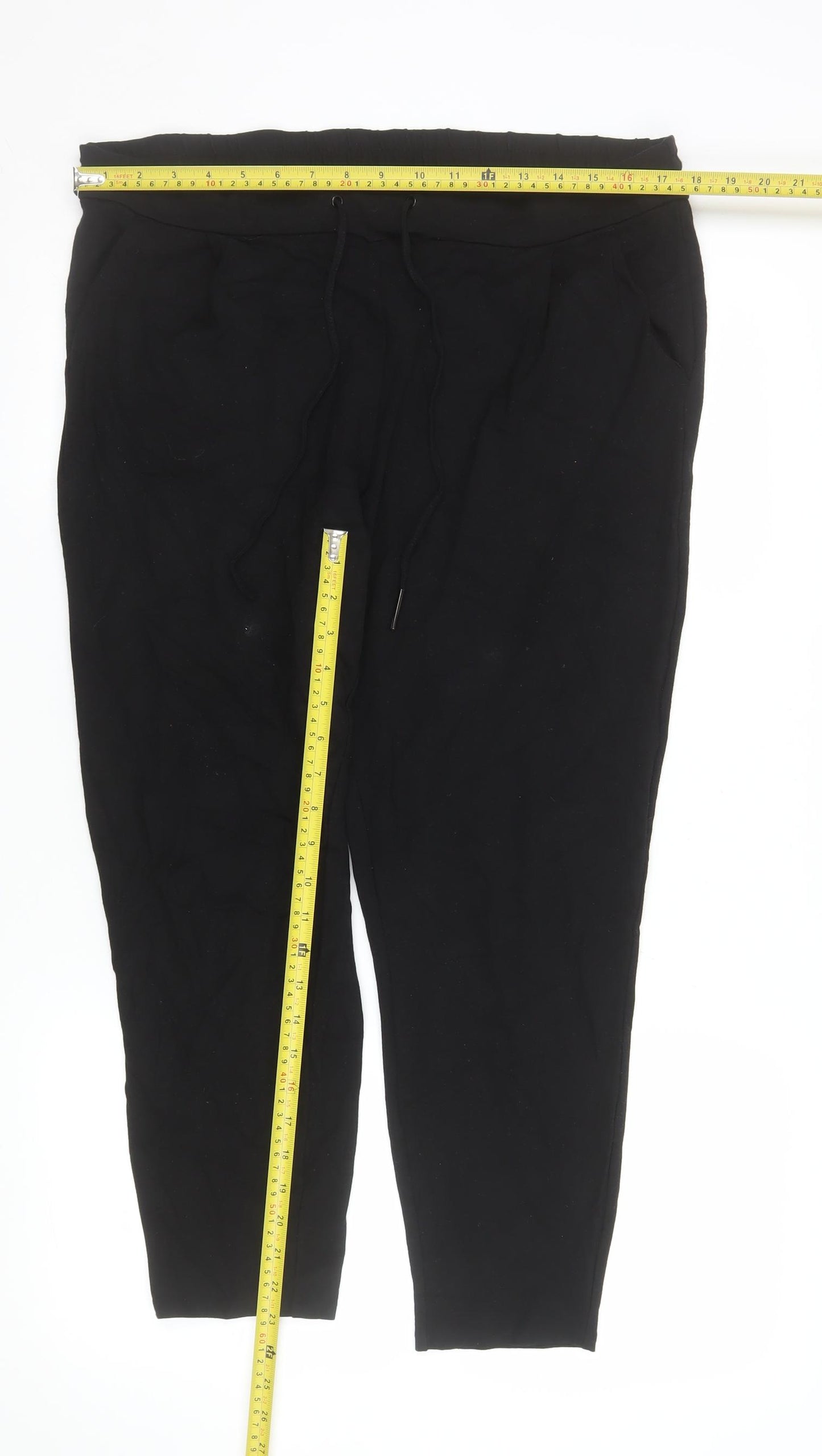 Vero Moda Women's Black Jogger Trousers Size XL Viscose Elastic Waist