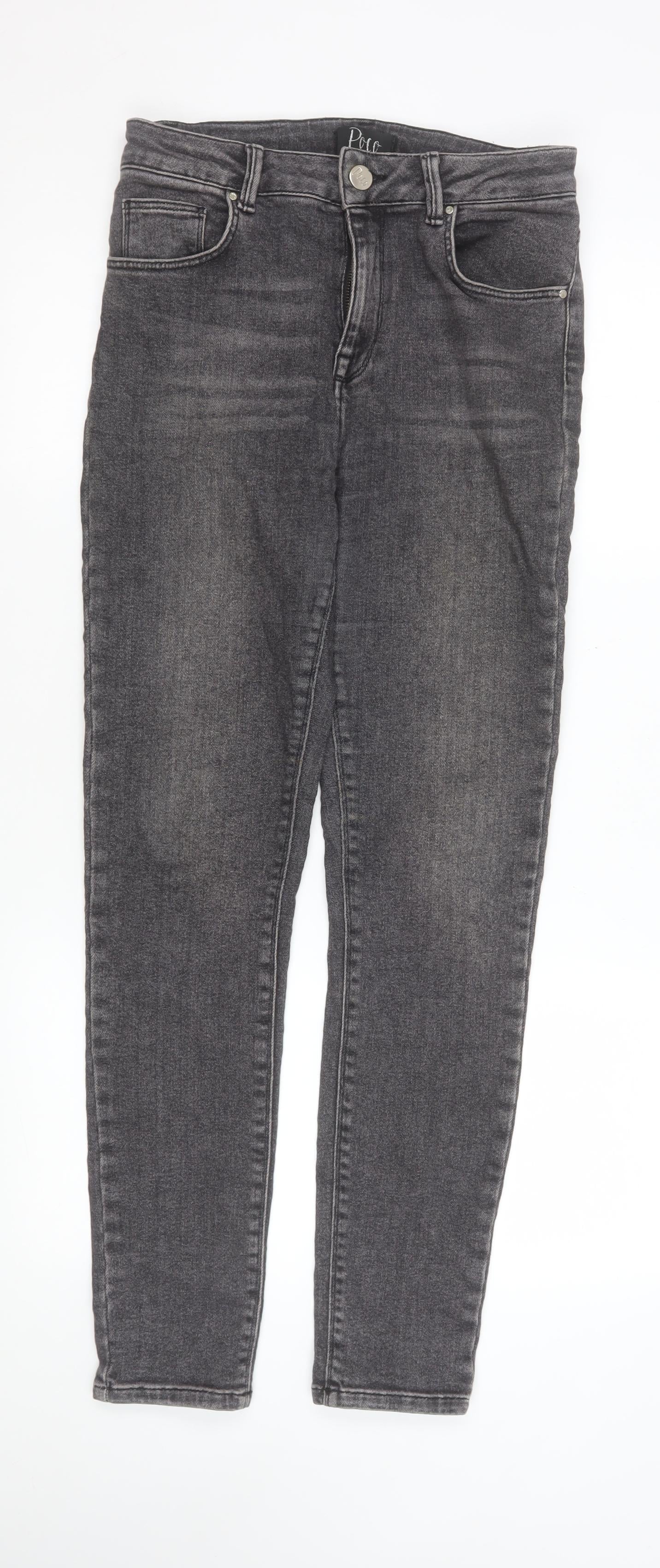 Poco by Pippa Womens Grey Skinny Jeans Size 12R Stretch Denim