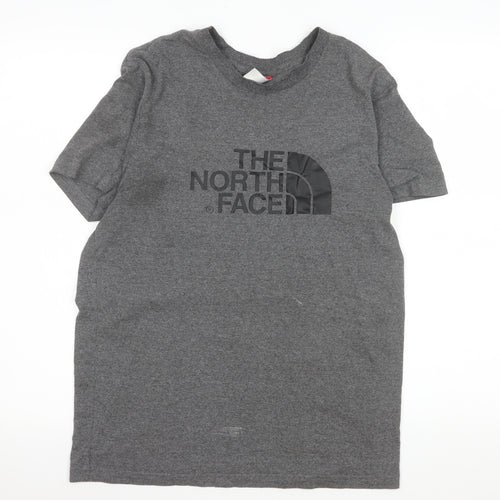 The North Face Women's Grey Cotton Blend Basic T-Shirt Size S