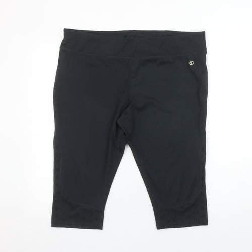 Dunnes Stores Women Black XL Capri Leggings Stretch Breathable Quick Dry