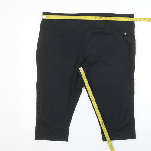 Dunnes Stores Women Black XL Capri Leggings Stretch Breathable Quick Dry