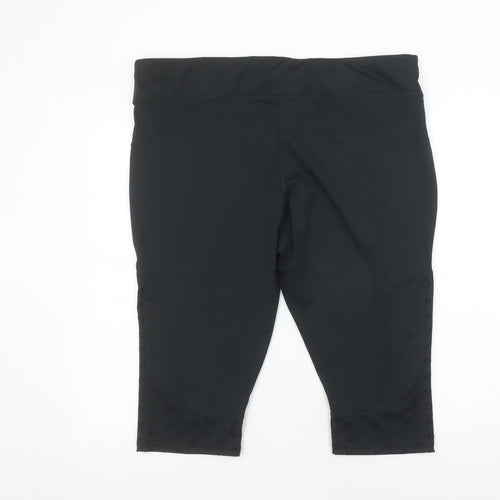 Dunnes Stores Women Black XL Capri Leggings Stretch Breathable Quick Dry