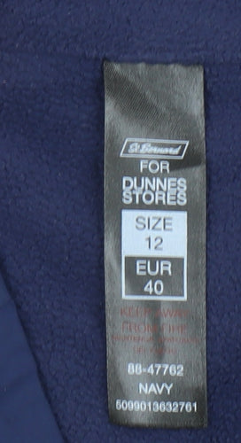 Dunnes Stores Women’s Blue Hooded Parka Jacket Size 12 Waterproof