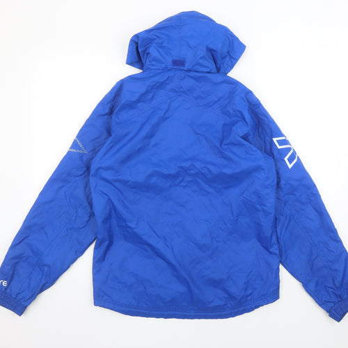 Mitre Boys Blue Windbreaker Hooded Jacket L Lightweight Waterproof