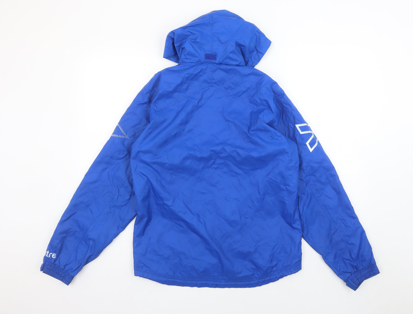 Mitre Boys Blue Windbreaker Hooded Jacket L Lightweight Waterproof