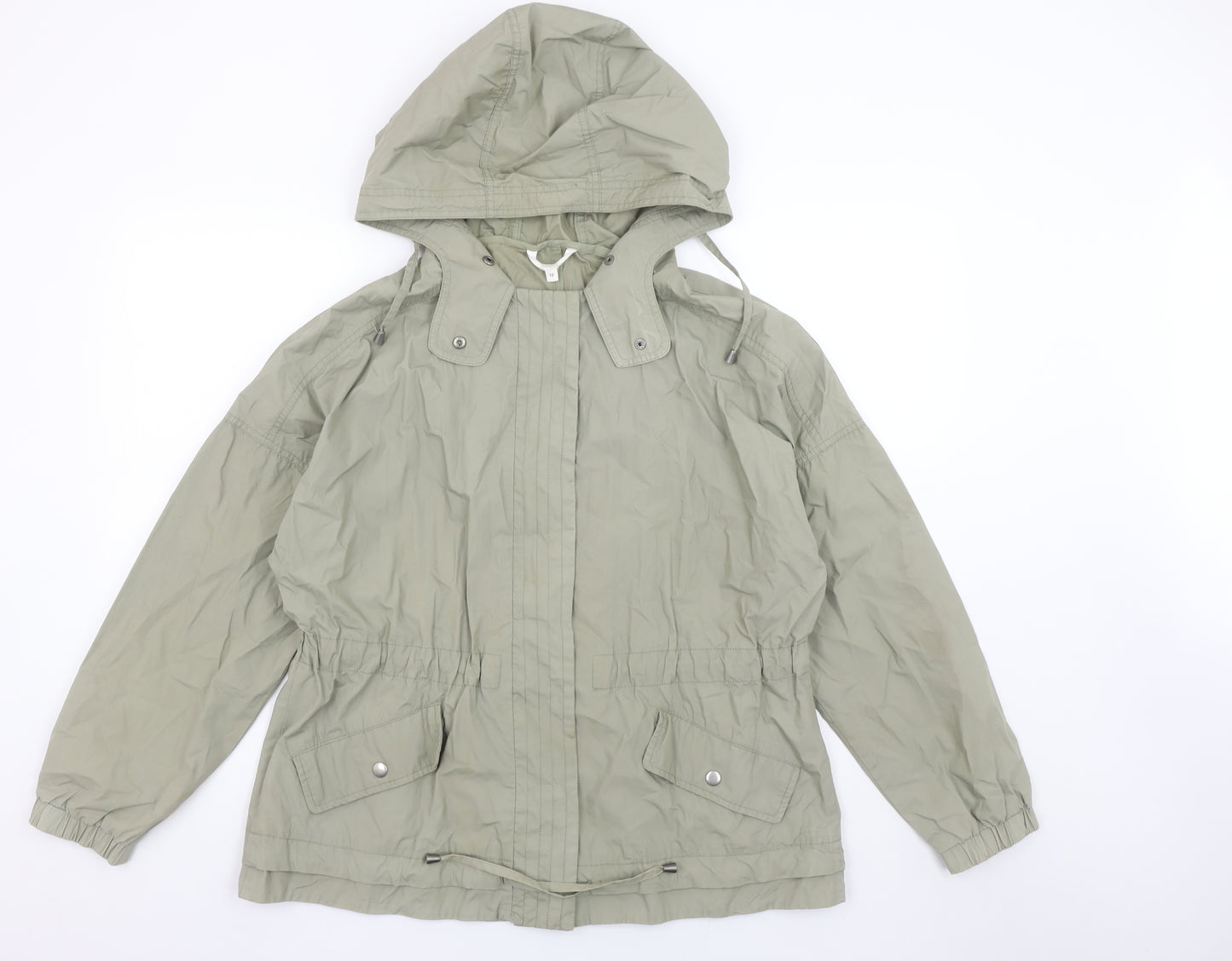 Marks and Spencer Women’s Green Hooded Cotton Anorak Jacket UK 12