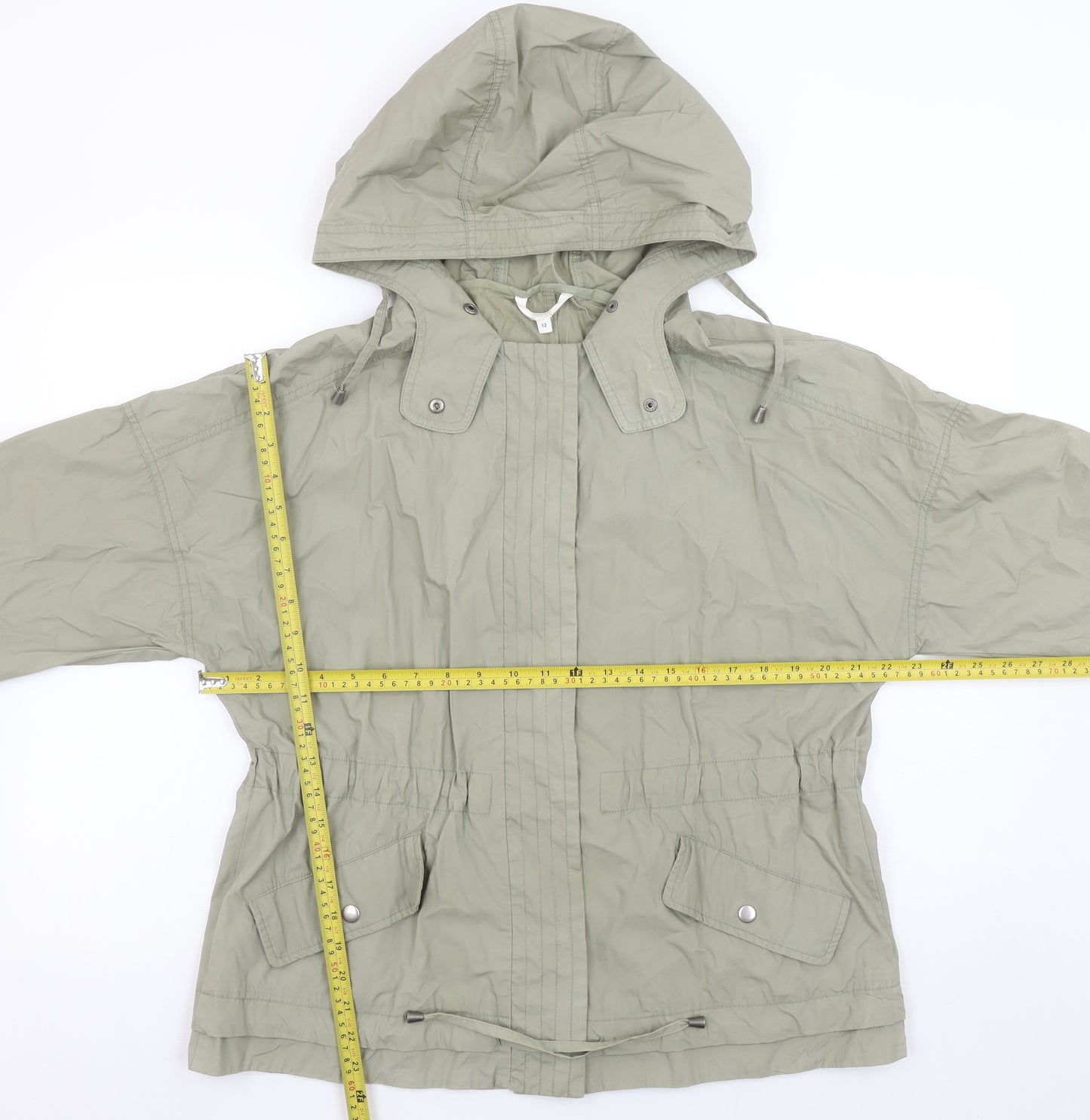 Marks and Spencer Women’s Green Hooded Cotton Anorak Jacket UK 12