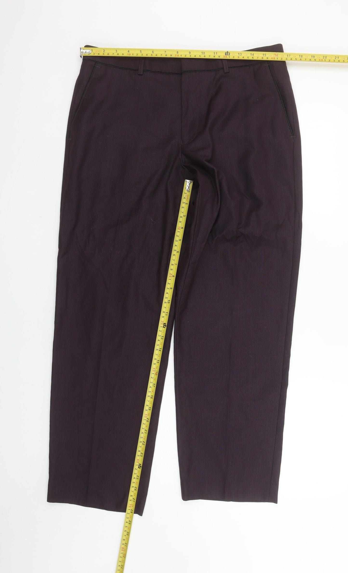 Dunnes Stores Men’s Wine Purple Dress Pants 34W 29L Regular Fit